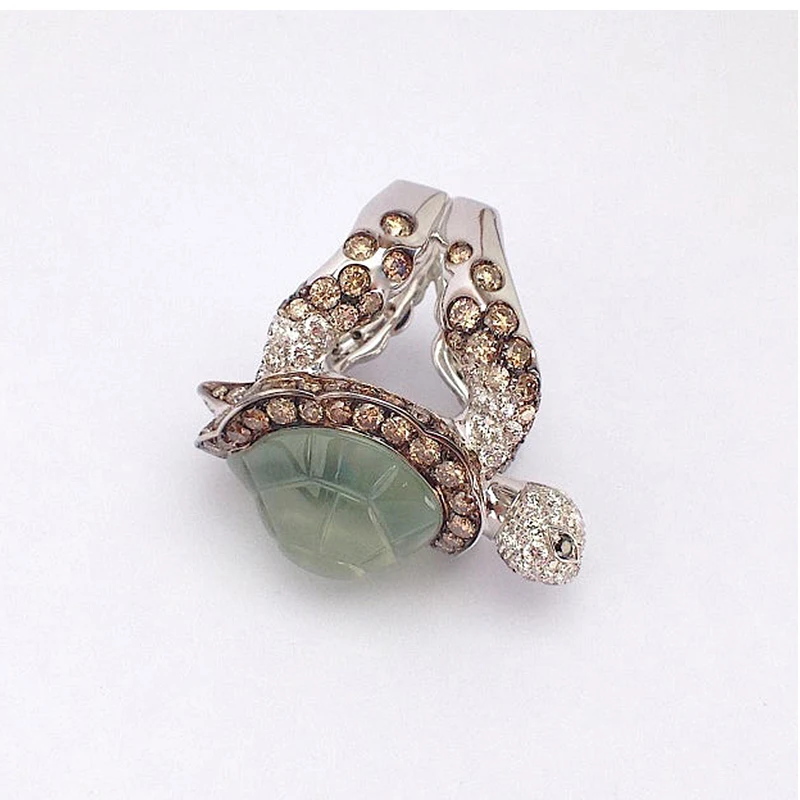 

Vintage Cute Turtle Rings for Women Romantic Green Zircon Jewelry Fashion Glamour Wedding Engagement Bridal Ring Men A5M428