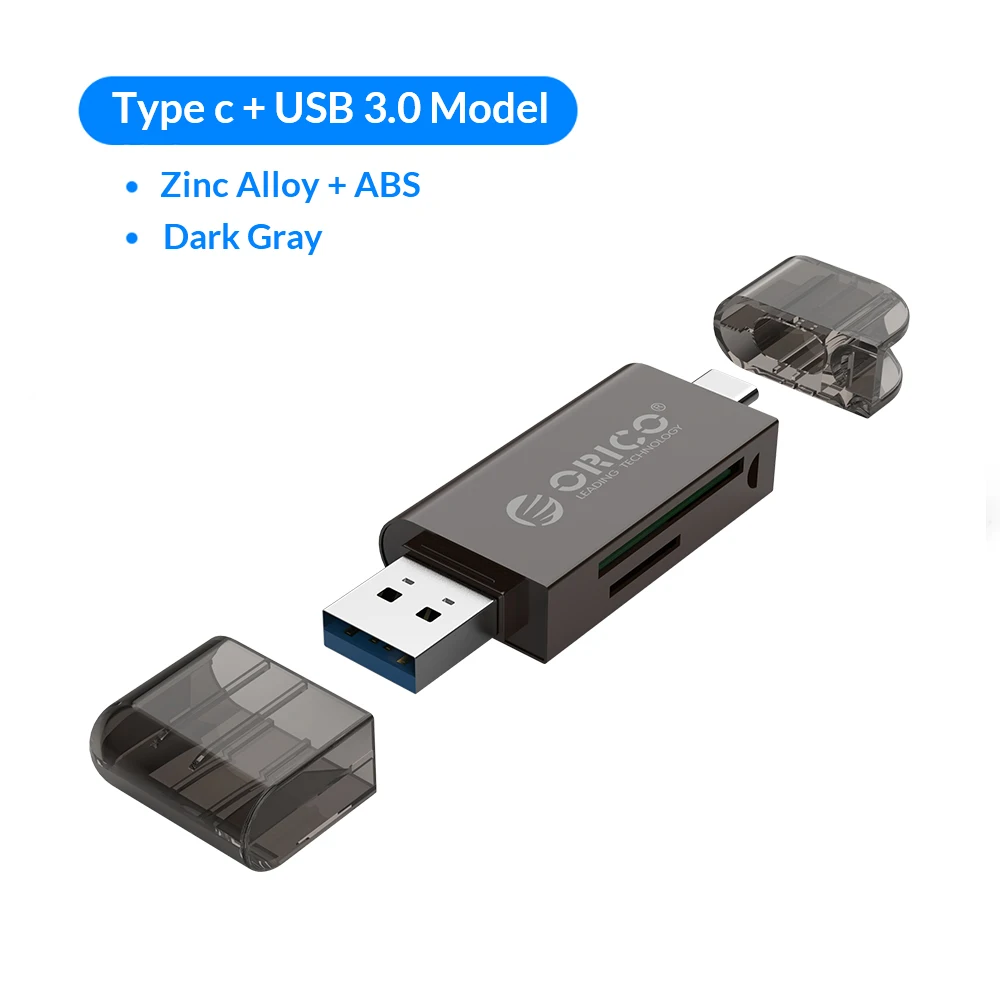 ORICO USB 3,0 SD TF кард-ридер 5 Гбит/с сверхскоростная передача Тип C кардридер портативный многофункциональный матч с OTG