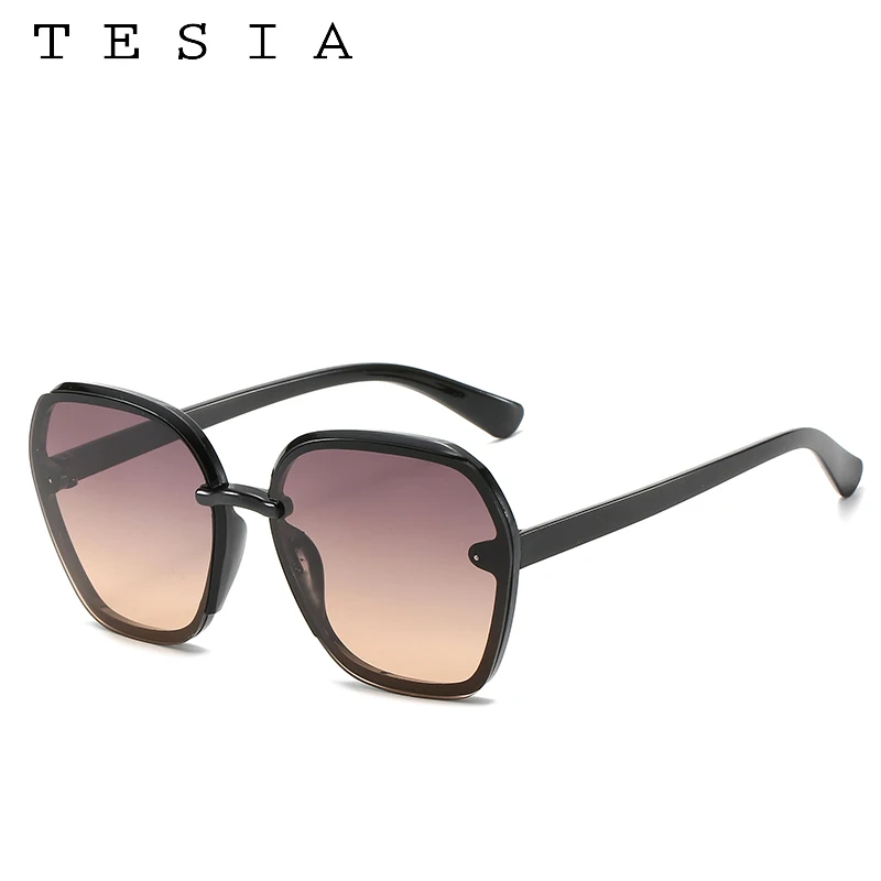 Ретро Нерегулярные женские солнцезащитные очки двойные Цвет модные линзы для