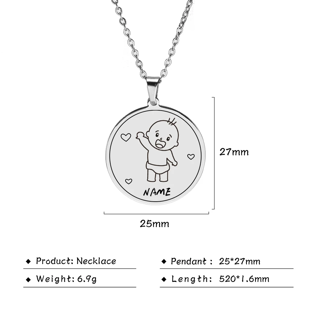 Ожерелье из нержавеющей стали под заказ с именем ребенка | Украшения и аксессуары
