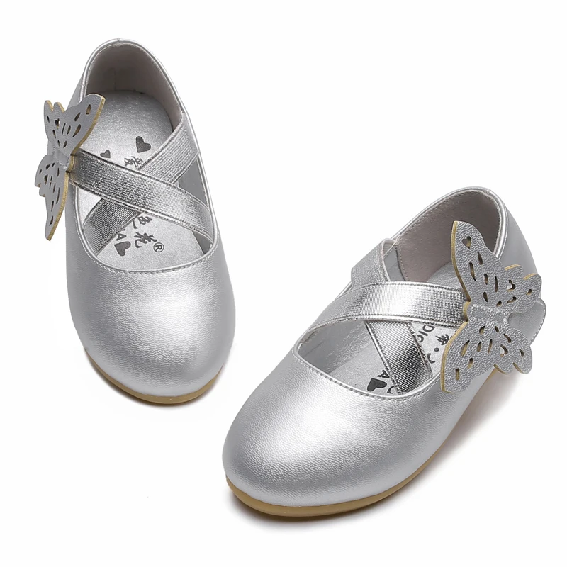 Милые детские туфли принцессы с бабочками для девочек мягкие танцевальные на