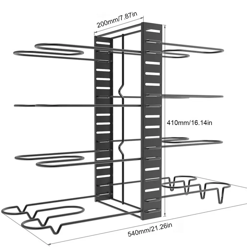

Bilateral Multilayer Folding Sitting Pot Lid Rack Kitchen Shelves Large Storage Capacity Pot Lid Rack