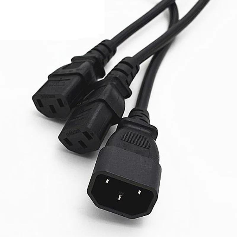 Черный 2 0 M male C14 TO C13 female transfer extension силовой кабель один sub two UPS PDU шасси интерфейс
