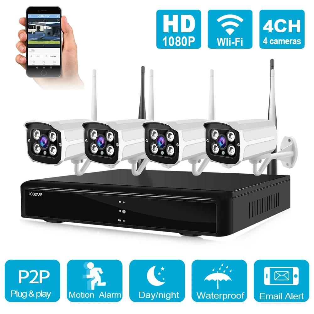 IP-камера видеонаблюдения 4 канала 1080P Wi-Fi 2 МП Poe | Безопасность и защита