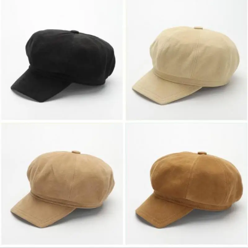 

YQYXCY Hat Women Cotton Octagonal Beret Women Retro Painter Cap Autumn Winter Hats For Women Ladies Hats Gorro Casquette Solid