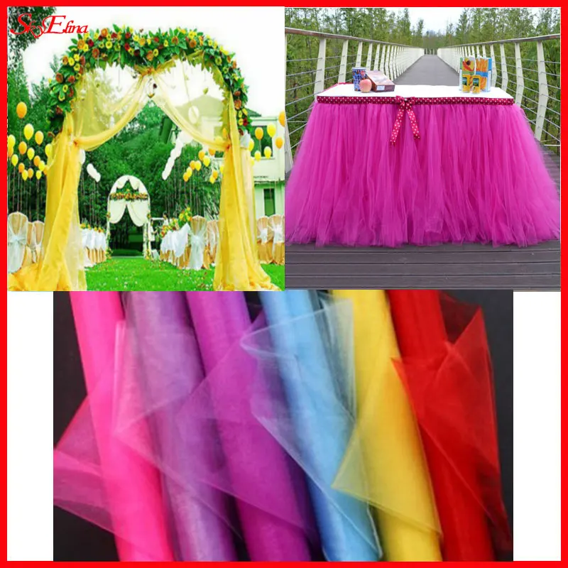 5 м/лот ширина 45 см прозрачная органза тюль рулон ткани для украшения свадебной