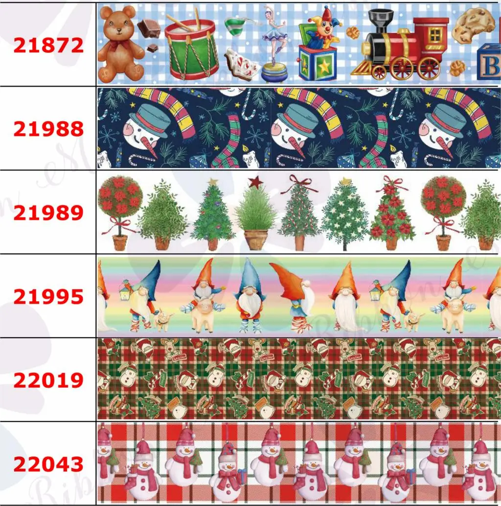 

16mm-75mm Merry Christmas Series Cartoon Bear Snowman Printed Grosgrain/Foe Ribbon DIY Hair Bow Party Decor 50yards/roll