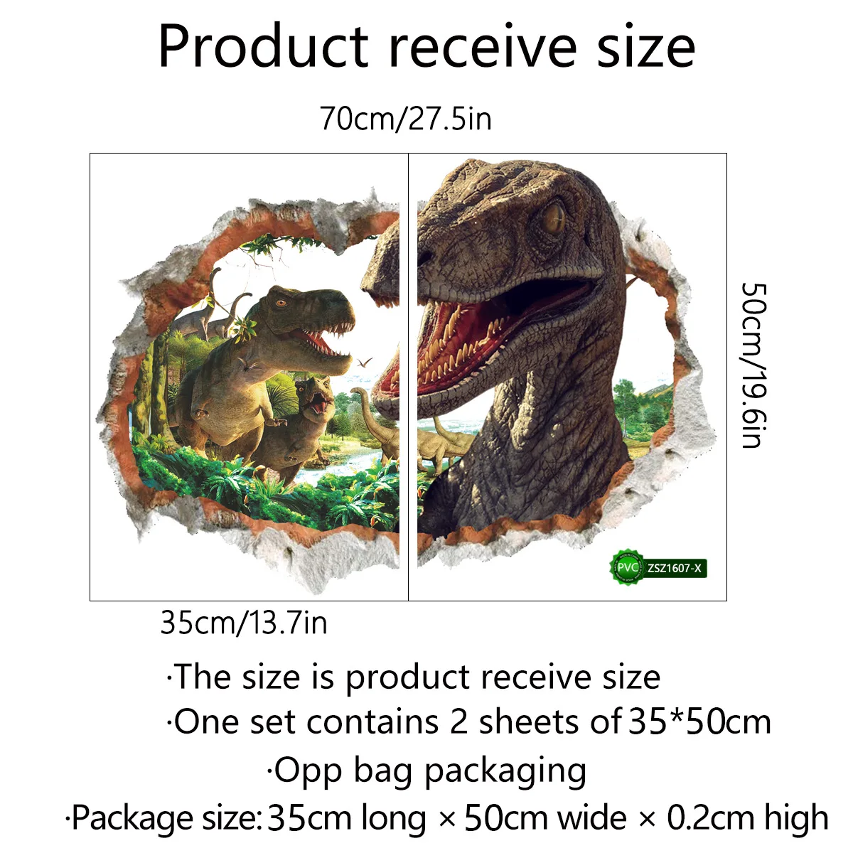 

Movie Jurassic Park Dinosaur Animal 3D Wall Stickers For kids Rooms Bedroom Home Decoration Accessories For Living Room TL0503