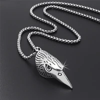 punk eagle necklace pendants animal titanium steel hawk charm pendant necklace skull jewelry