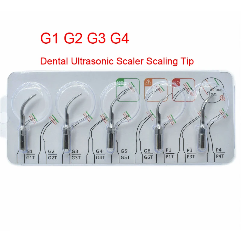5 шт. насадок для ультразвукового скалера G1 G2 G3 G4, подходят для ручки EMS Woodpecker Scaling Tip on.