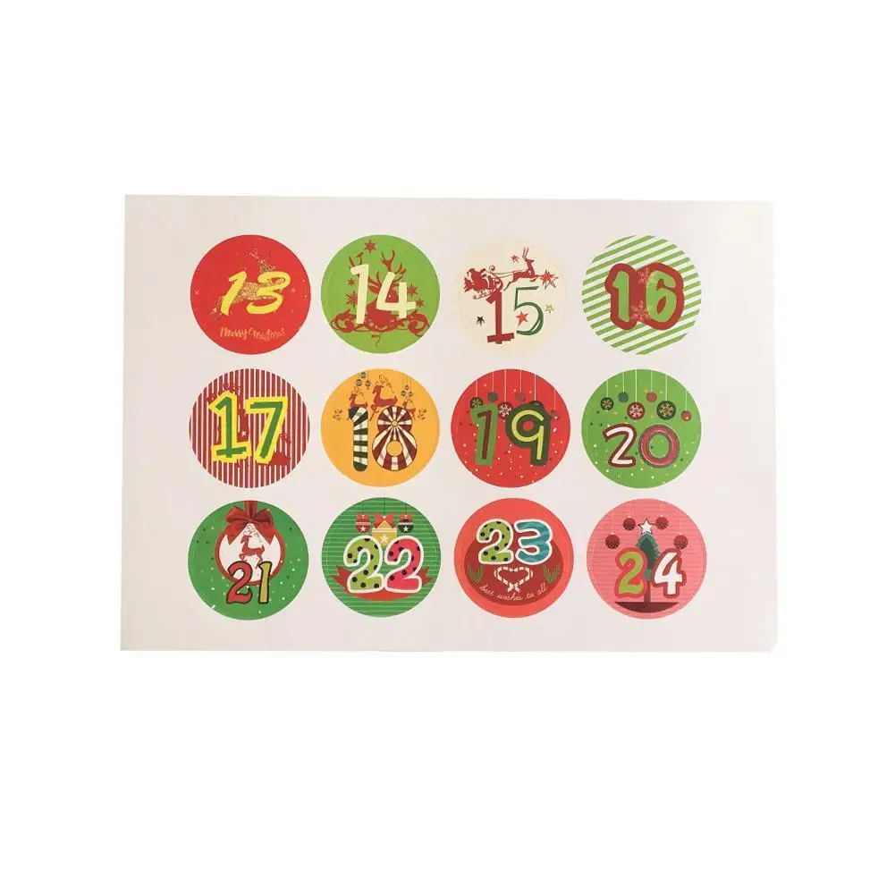 

DIY Merry Christmas Advent Calendar Number Paper Sticker Digital Candy Sealing Packaging Labels Stickers Decoration Cookie O1M0