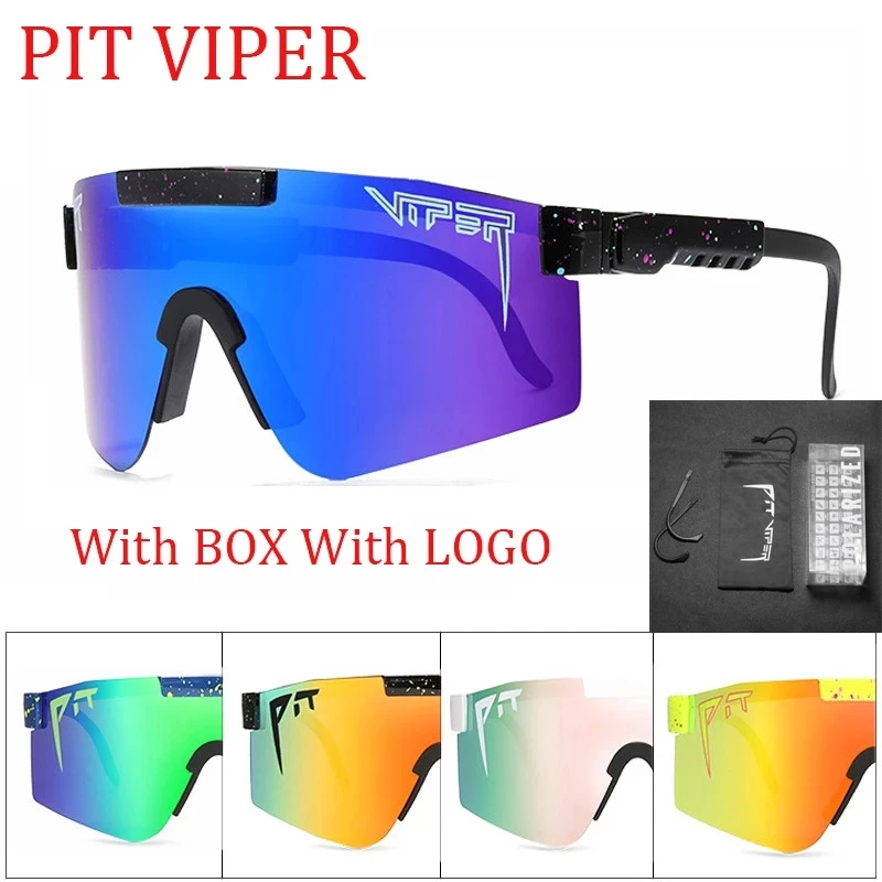 

2021 new Pit Viper men's and women's flat-top sunglasses TR90 blue frame mirror lens windproof sports polarized sunglasses