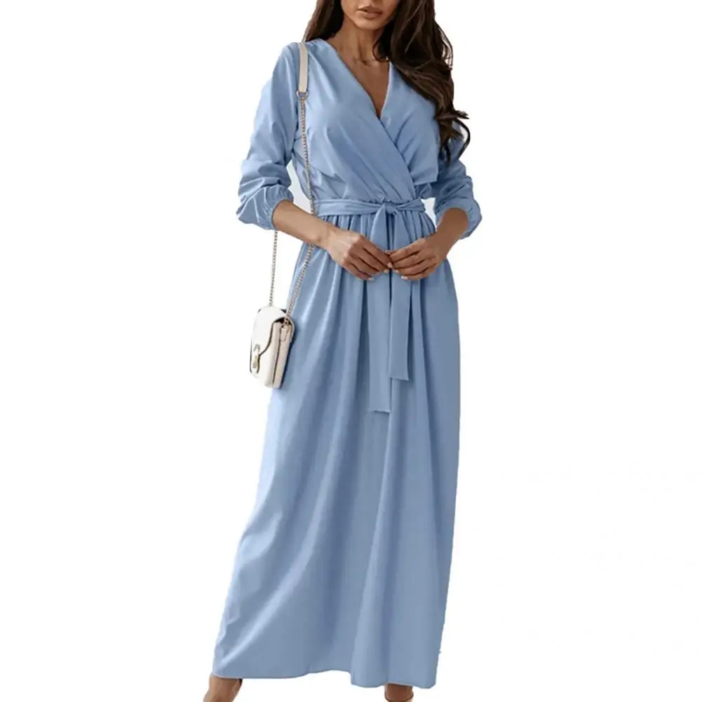 

Великолепное Свободное длинное платье с узкой талией, легкое весеннее платье, Свободный Подол для фотосъемки