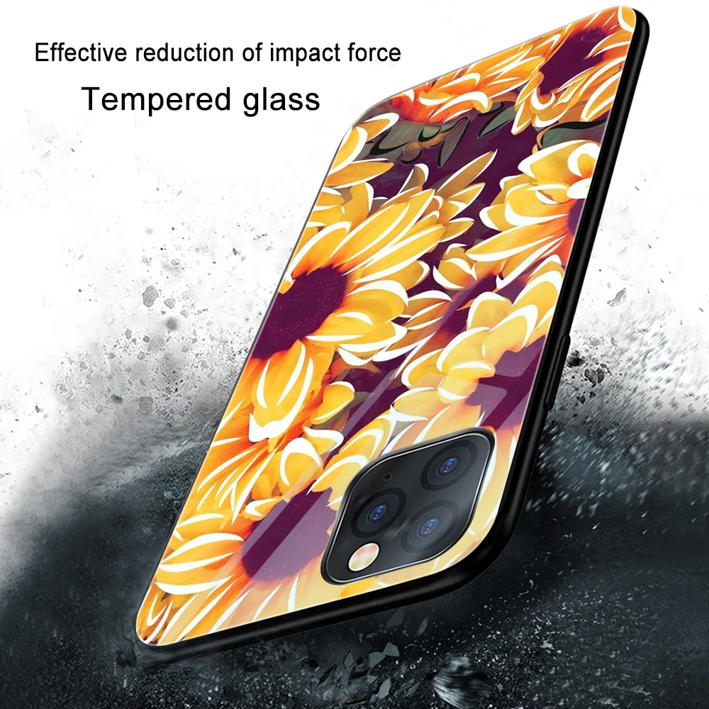 

Flower Butterfly Case For iPhone 12 Pro Cover For iPhone 11 12 Pro Max mini XS Max X 8 7 SE 2020 6s Plus XR Glass Phone Cases