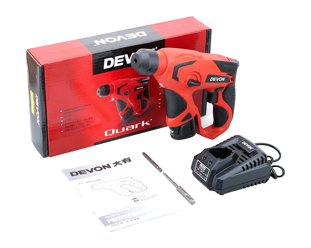 DEVON 12V Аккумуляторный поворотный молоток литий-ионный электрический молоток Ударная дрель шуруповерт профессиональные электроинструменты перезаряжаемый