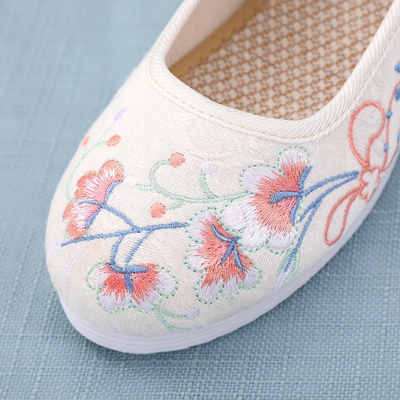 2020 New Arrival Spring Women Shoes Chinese Embroidery Shoes Flats Ankle Strap Melaleuca Ladies Shoes Comfortable Causal jielv