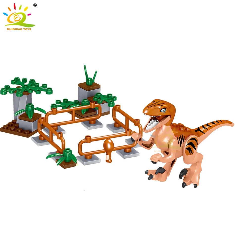 HUIQIBAO 365 шт. Юрский динозавр научно-исследовательский центр строительные блоки