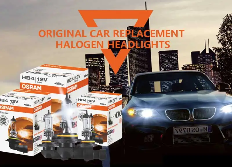 OSRAM 9006 HB4 12V 51W 3200K стандартный автомобильный головной светильник, сменная автомобильная лампа, OEM качественная лампа, сделанная в США(одинарная