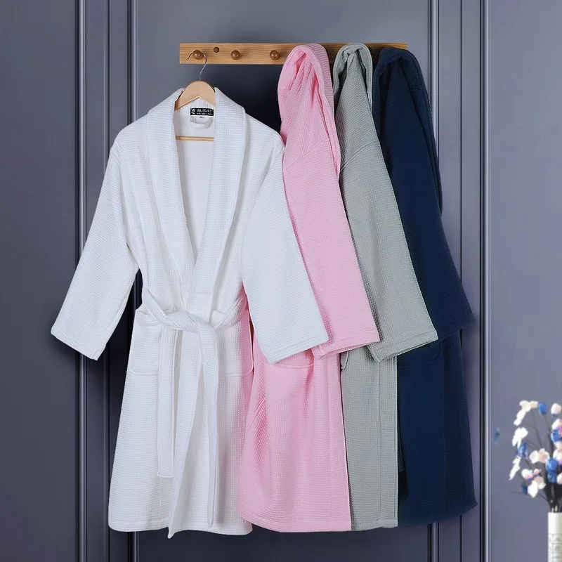 Winter Pajamas Thick Waffle Bathrobe Women Pure Cotton Men's Kimono Bathrobe Night Gown Women Long Soft Wedding Bridesmaid Robe