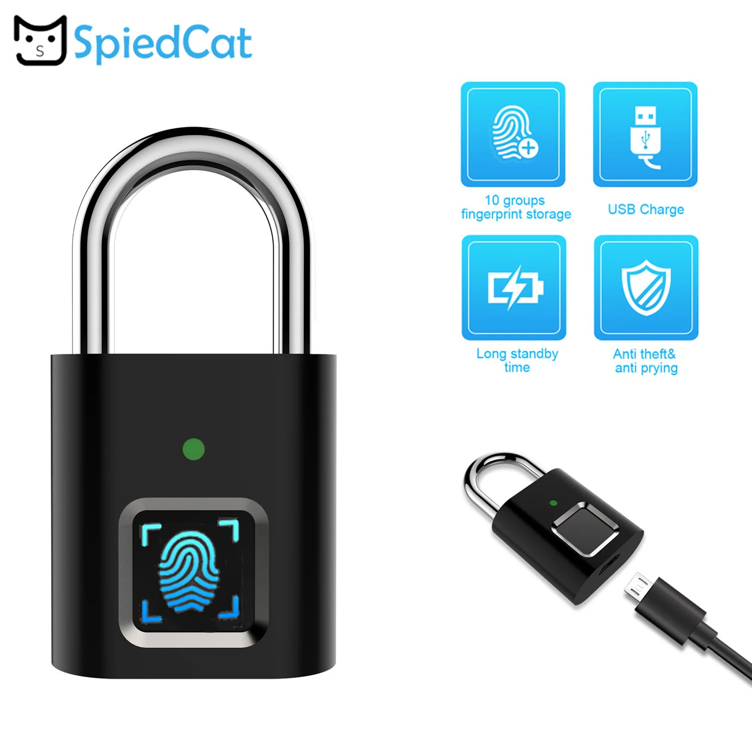 Мини почтовый замок с отпечатком пальца электронный безопасный умный без ключа