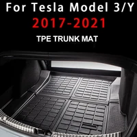 new car tpe rubber rear trunk mat customized trunk mat floor waterproof tasteless protective pads for tesla model 3 y 2017 2021