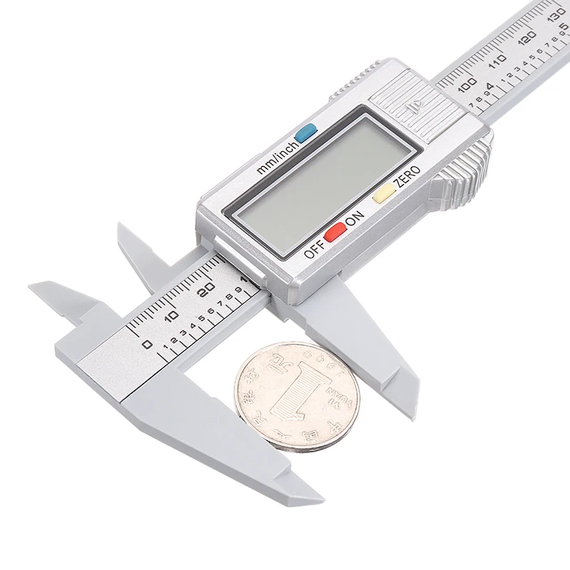 Черный/Серебряный Электронный штангенциркуль ЖК дисплей цифровой с нониусом