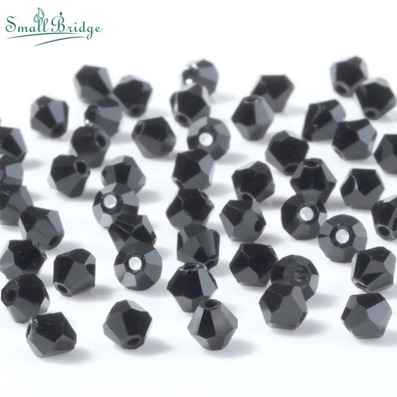 110 шт. двухконусные стеклянные бусины для бижутерии 4 мм|Бусины| |