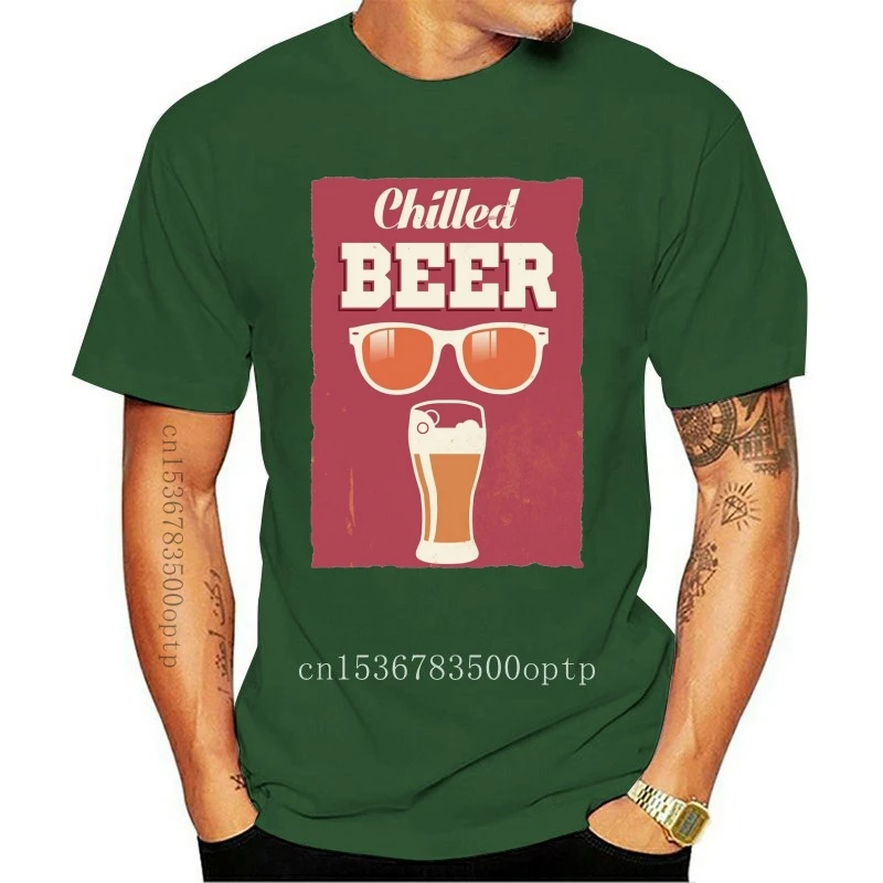 

New Chilled Beer Funny Logo Men's White T-Shirt Sizes S-XXL