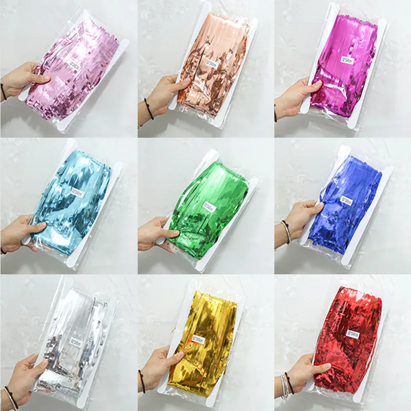 

Zerolife Rain Tinsel Foil Curtain Party Wedding Birthday Baby Shower Decoration Photo Zone Wall Drapes Christmas Natal Supplies