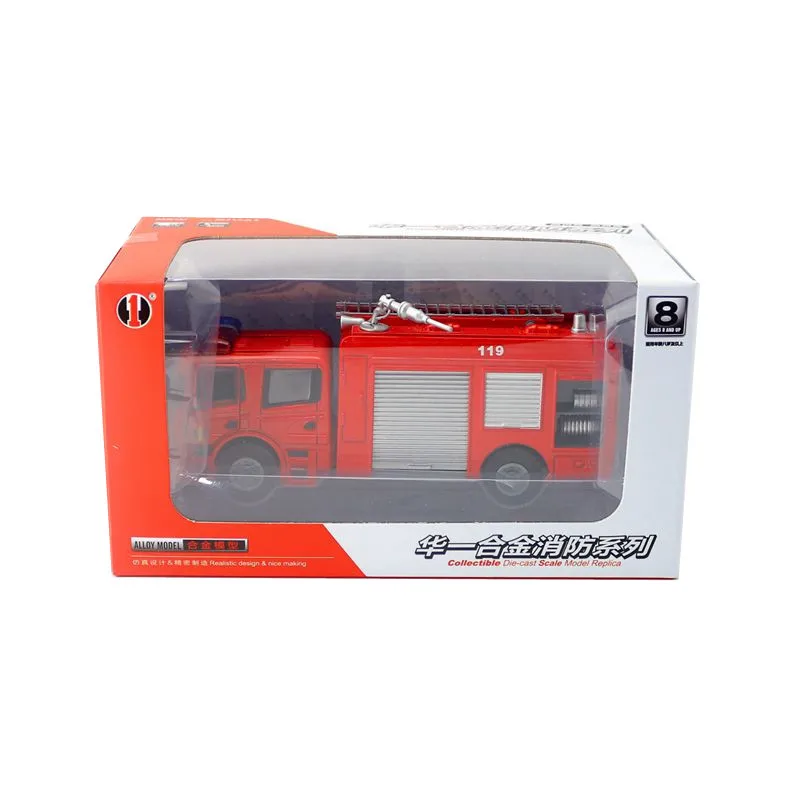 

Car toy model children's alloy jug water spray fire truck fire alarm fire truck sound and light gift box