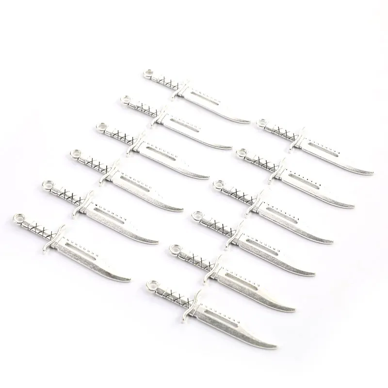 

12 шт Высокое качество кинжал Форма мини цинка Подвески из сплавов античное серебро Цвет "сделай сам", полуботинки в стиле панк ювелирных изд...