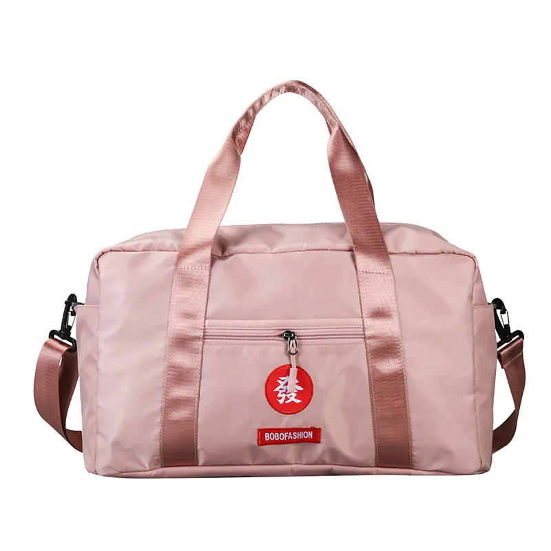 Letter Print Waterproof Large Capacity Oxford Travel Bag Unisex Zipper Fitness Gym Handbag Shoulder Messenger Bag Duffle Luggage