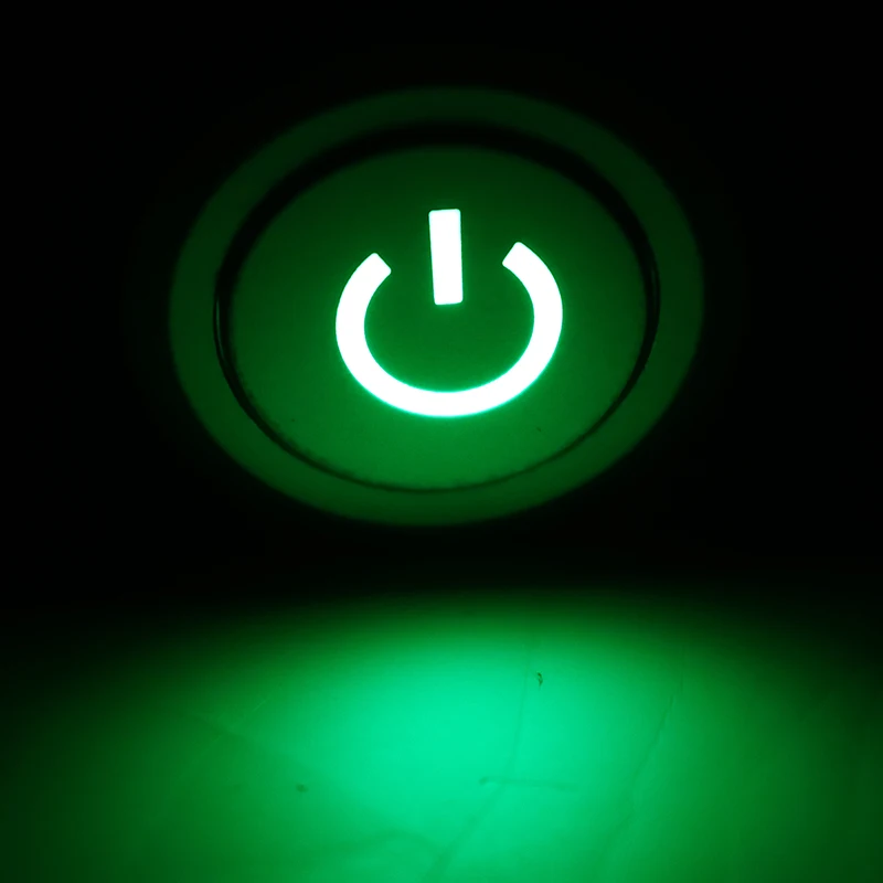 22mm 12V Green LED Push Button Switch Autolock Power ON/Off Car Styling Parts | Автомобили и мотоциклы