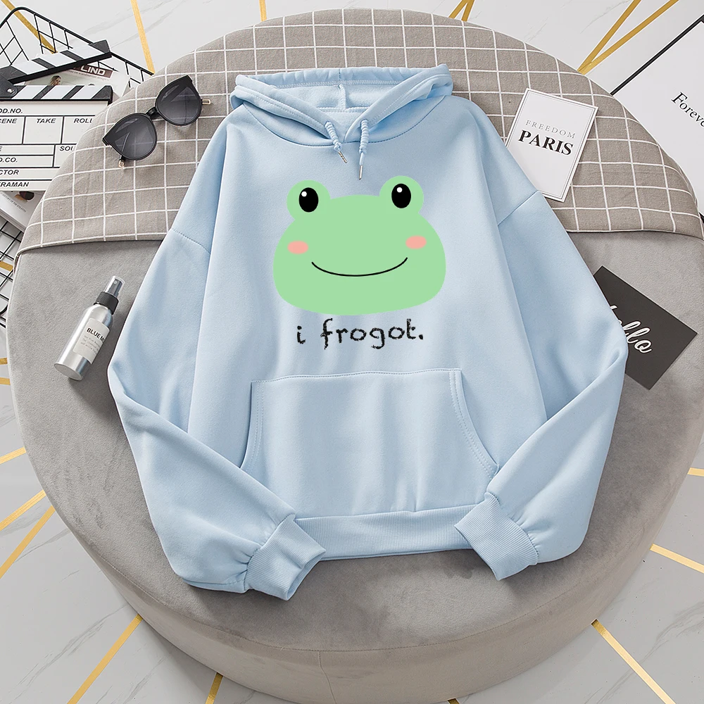 

Kawaii Frog Sweatshirts Harajuku Streetwear Pullover Sweatshirt Oversized Hoodie Women Korean Winter Tracksuit Clothes for Teens