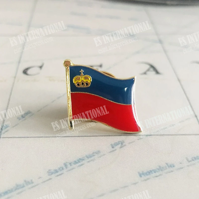 Значки с национальным флагом Лихтенштейна нашивки на руку вышивкой и заколка