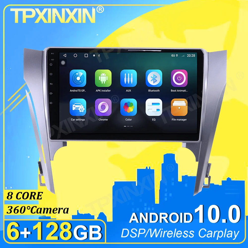 

IPS Android 10,0 6G + 128G Carplay 360 камера для Toyota Camry 2012-2015 Радио мультимедийный плеер радио-магнитола видеомагнитофон GPS