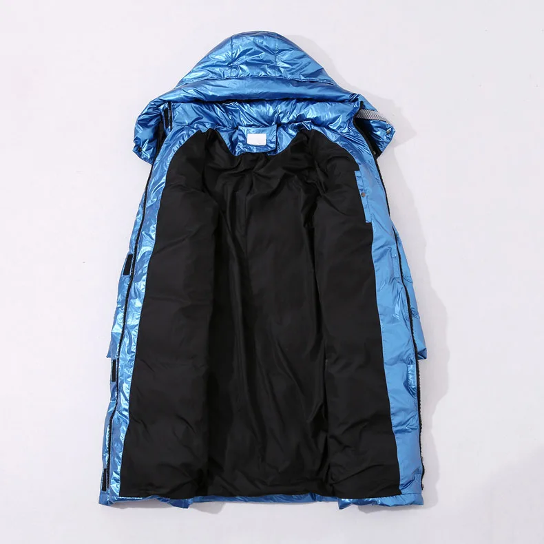 DHfinery мужской зимний пуховик длинный дизайн 90% белый утиный пух большой с