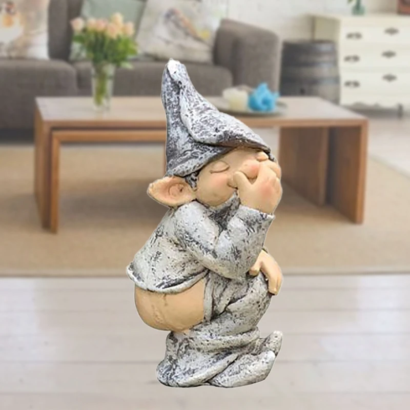 Забавный эльф из смолы персонаж американской страны ландшафт вилла украшение