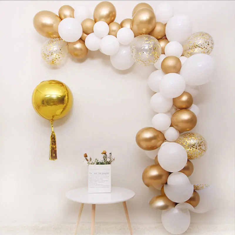 Шар Гирлянда Свадьба крестины 4D золотой белый сувениры Блан шар украшение арки