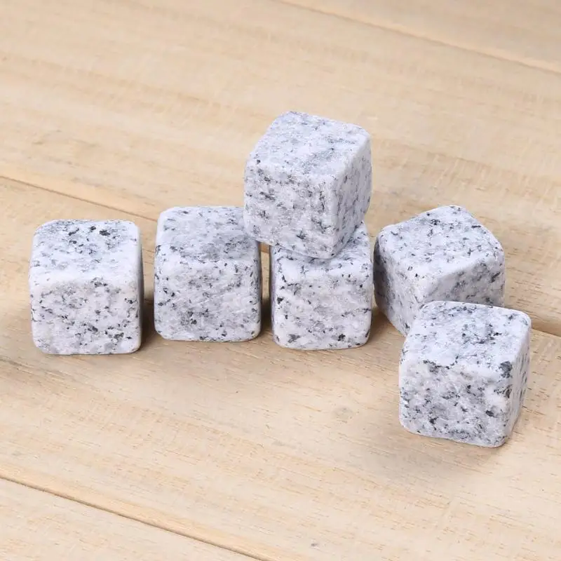 6pcs Natural Whiskey Stones Ice Cube Bar Rock Wine Cooler Stone Marble Cubes Drinks Chilling Cocktail Accessories | Дом и сад