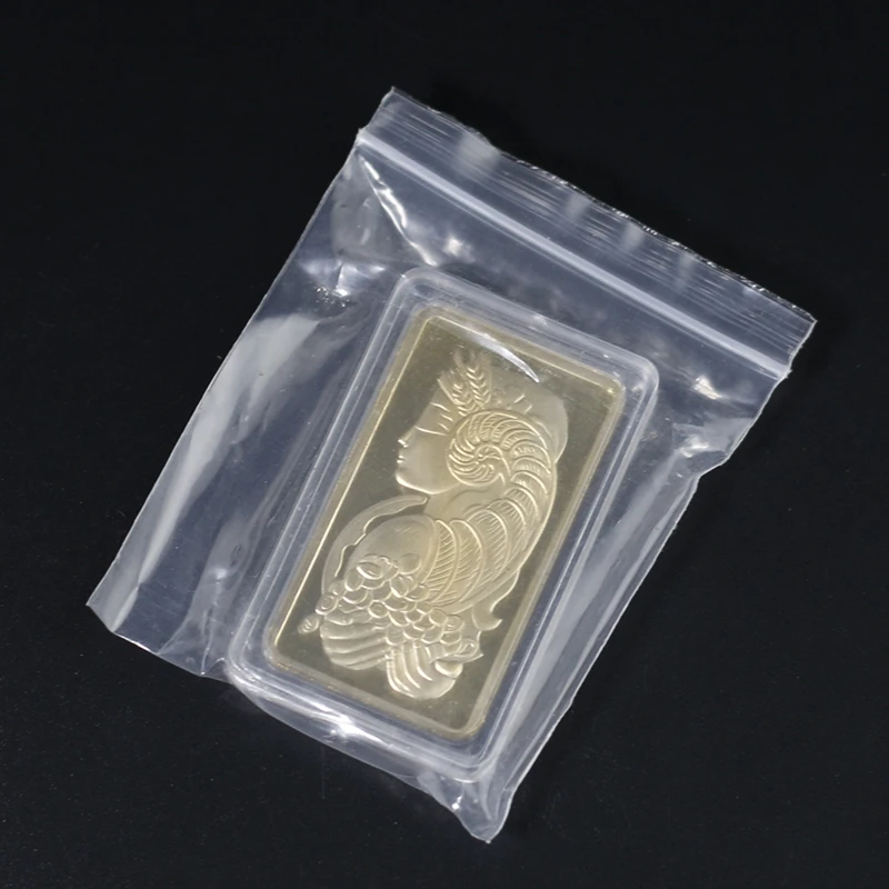 50 шт. золотые монеты Квадратные значки швейцарская богиня богатства бруски