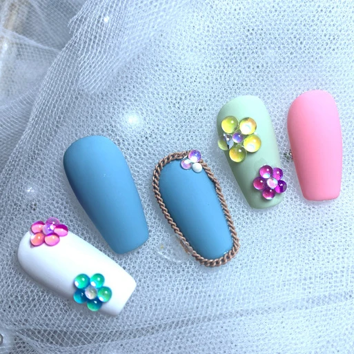 

1440 Pcs Mermaid Crystal Beads Nails Rhinestones Aurora Translucent Pearl Nail Art Decoration Symphony 3D Glitter Nail Jewelry