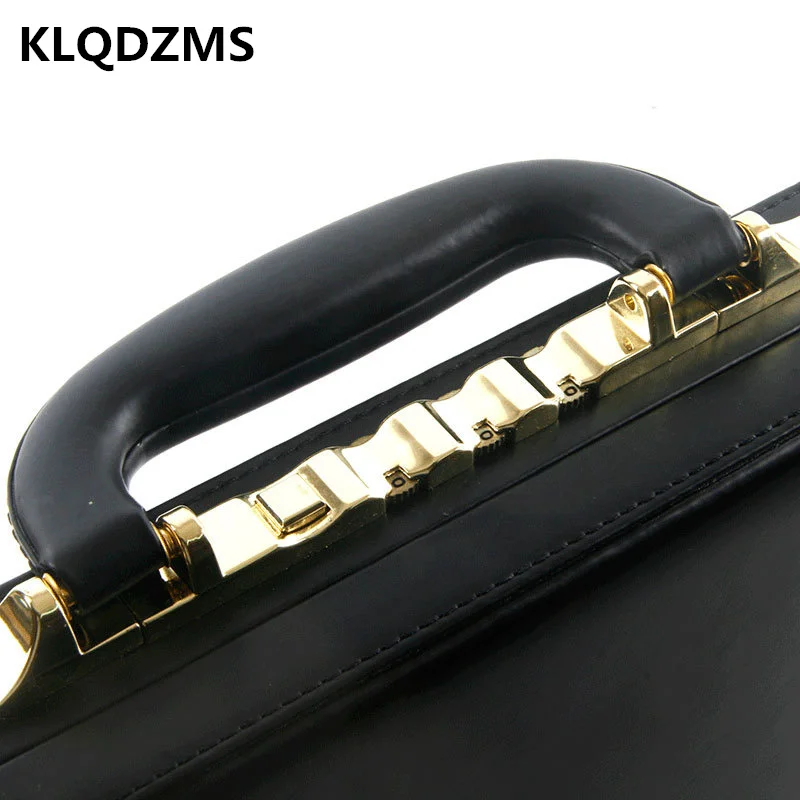 KLQDZMS Men's Password Box PU Handbag Briefcases Password Bags Office Business Laptop-Bag Multifunctional Password Box
