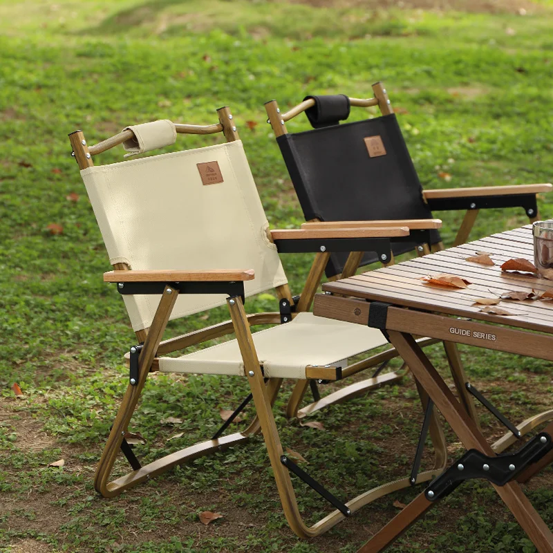 저렴한 휴대용 야외 접이식 의자 등받이 작은 말 의자 캠핑 비치 의자 가벼운 낚시 의자, 가벼운 나뭇결 알루미늄 브래킷