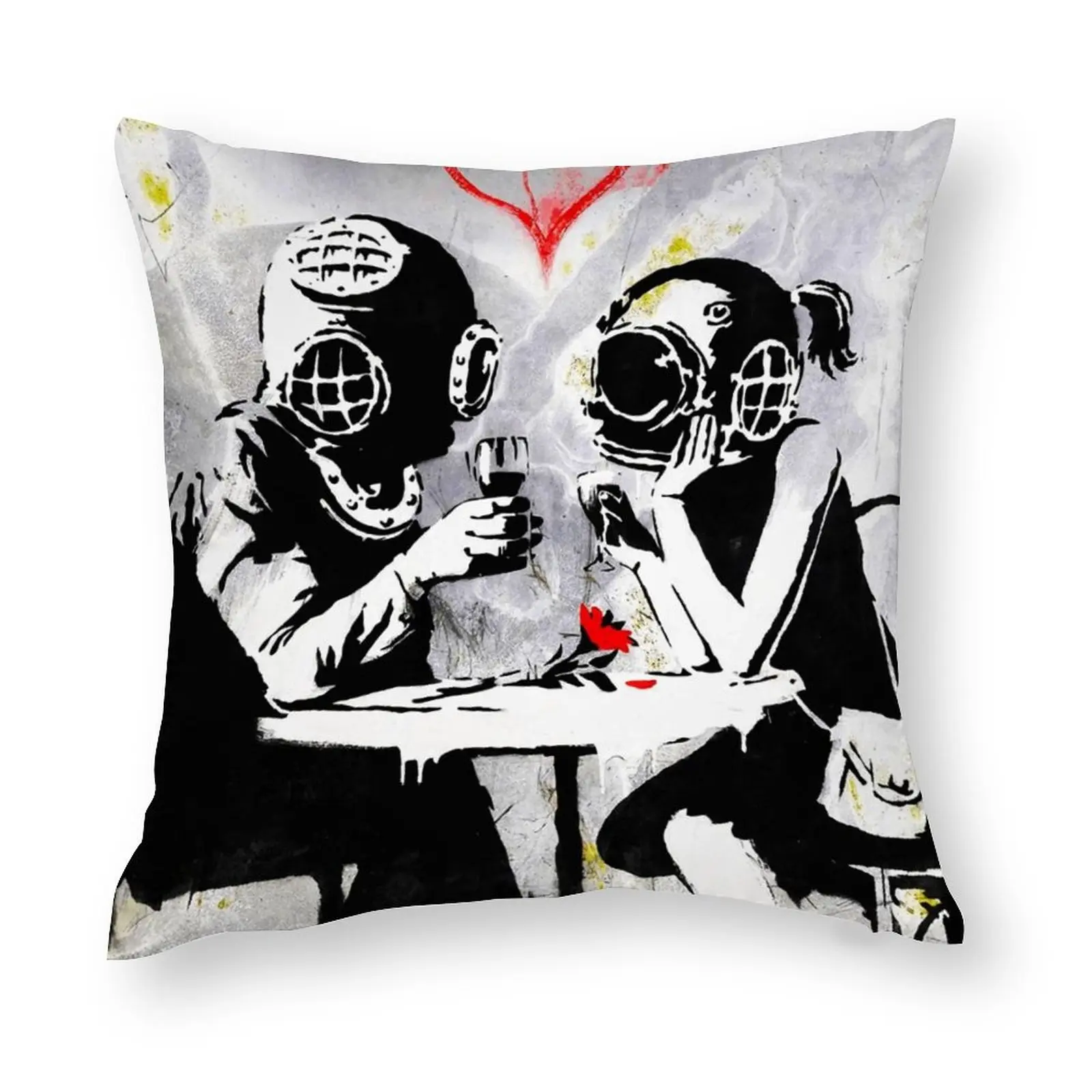 

Романтическая парная наволочка из полиэстера Banksy, украшение для спальни, улицы, граффити, пола в стиле поп-арт, Подушка на молнии для стула, д...
