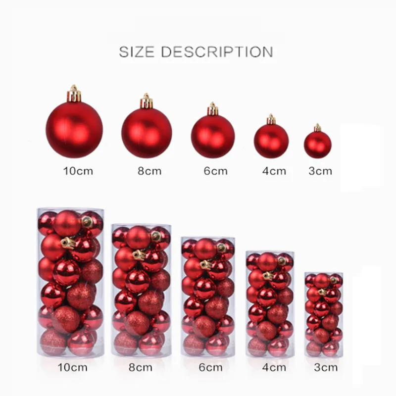 8cm/24pcs Christmas Xmas Tree Ball christmas ball christmas decorations for Home Christmas decorations Gift