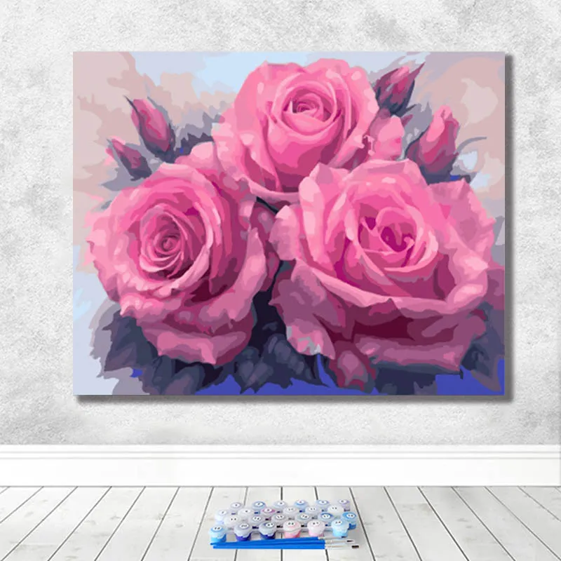 Diy разрисовка по цифровым картинкам цветочное искусство креативная ручная