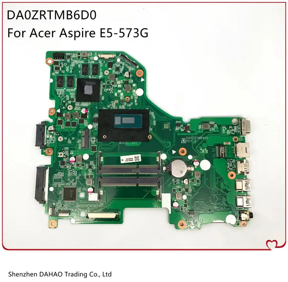 

Материнская плата для ноутбука ACER Aspire E5-573, материнская плата DA0ZRTMB6D0 с процессором I3-5005U GT920M/940M 2 Гб GPU, 100% полностью протестирована