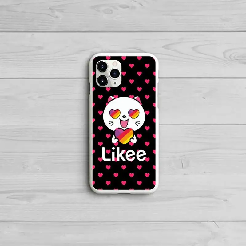 

likee heart cat Phone Case Candy Color White for iPhone 11 pro XS MAX 8 7 6 6S Plus X 5S SE 2020 XR