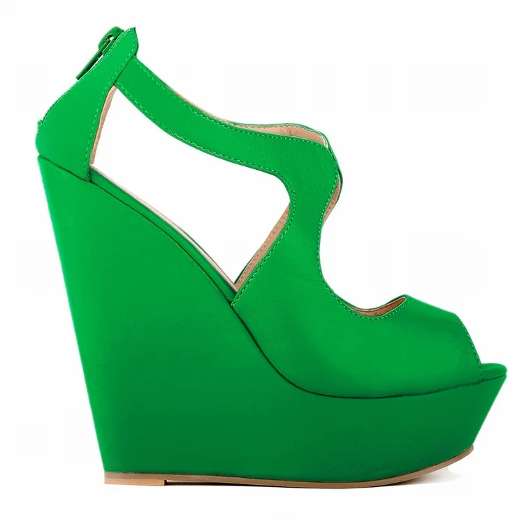 

summer Korean fashion women's slope heel platform hollow fish mouth casual women's sandals